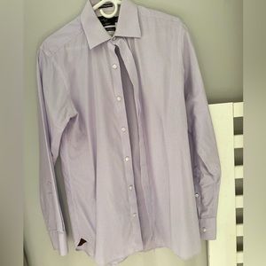 Black Brown 1826 2 Ply Yarn Dress Shirt Lilac Light Purple